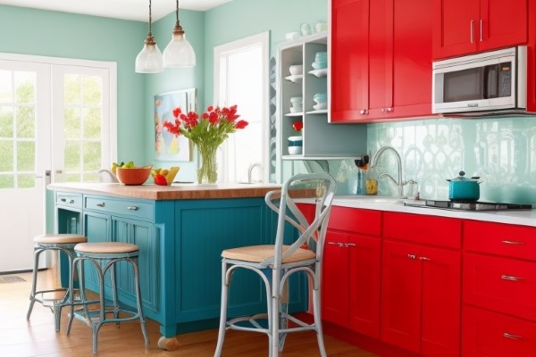 Bold Color Splash for kitchen accent wall