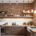 Exposed Brick Wall for kitchen accent wall