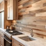 Wood Plank Wall for kitchen accent wall